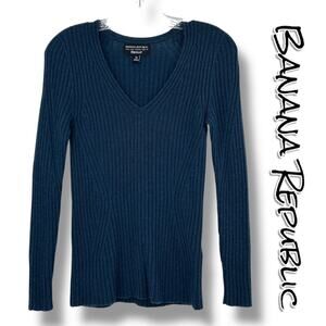 Banana Republic Filpucci Yarn Sweater Blouse Wool Cashmere Green Womens Sz XS